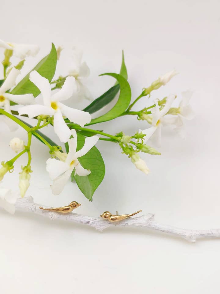 Little bird earring for wholesale by Inaures joyas