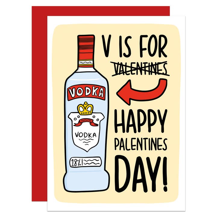 Carta Vodka Palentines Day A6 per la vendita all'ingrosso da parte di TeePee Creations