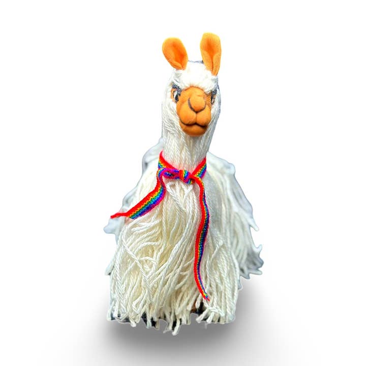 Peluche Lama Jouet 9" Alpaga Laine Naturelle Debout pour la vente par Sanyork Fair Trade