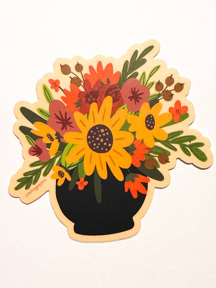 Solrosor i en kruka | Laptop klistermärke för wholesale av Courtney Going Places