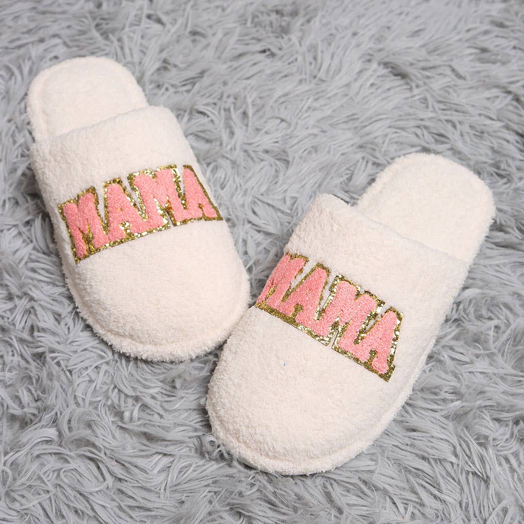 Fashion City - Wholesale Slippers - Women's - MAMA Chenille Patched Home Slippers2