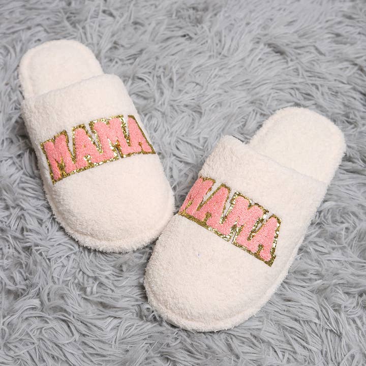 Fashion City - Wholesale Slippers - Women's - MAMA Chenille Patched Home Slippers2