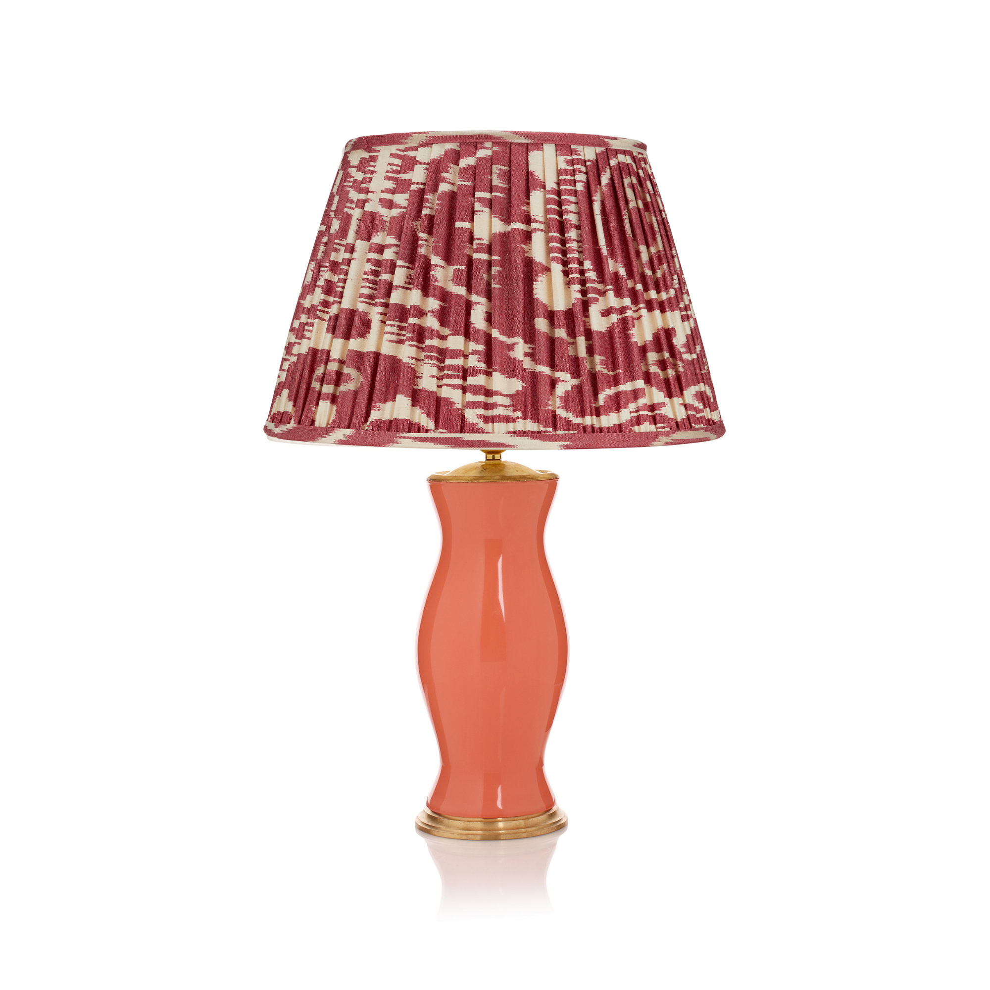 Rosanna Lonsdale - Wholesale Lamp Shade - BURNT RED AND CREAM IKAT LAMPSHADE15