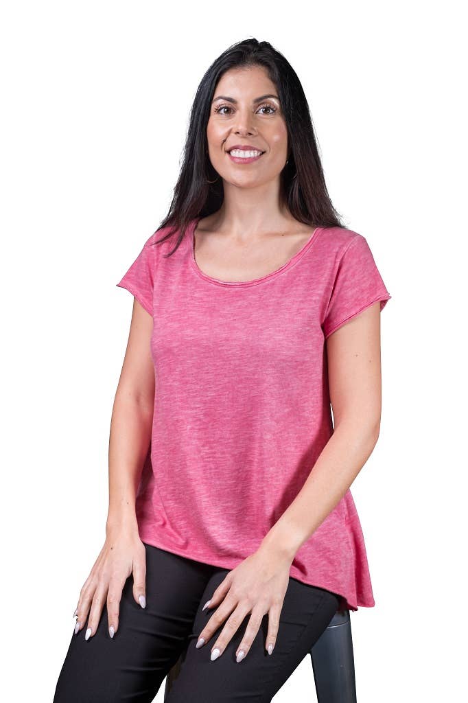 TINA Stephens Italy/Tees By Tina - Wholesale Tunic - Women's - Opal Hi Lo Crew Neck Tee (BSS126)11