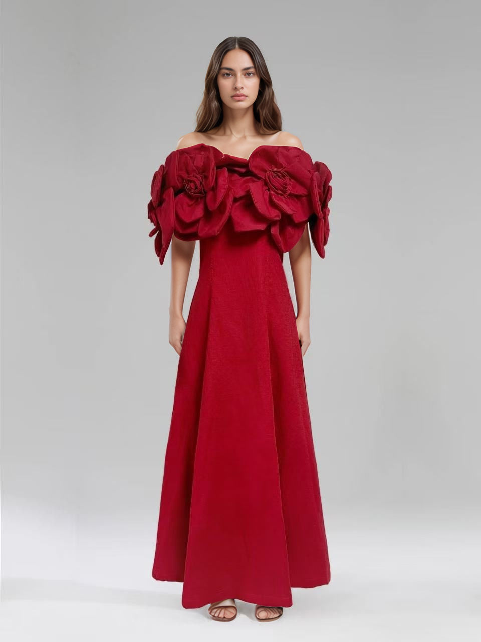 Productseeker - Wholesale Skirt - Women's - DR493 Elegant A-Line Skirt with 3D Floral Slim Fit Design30