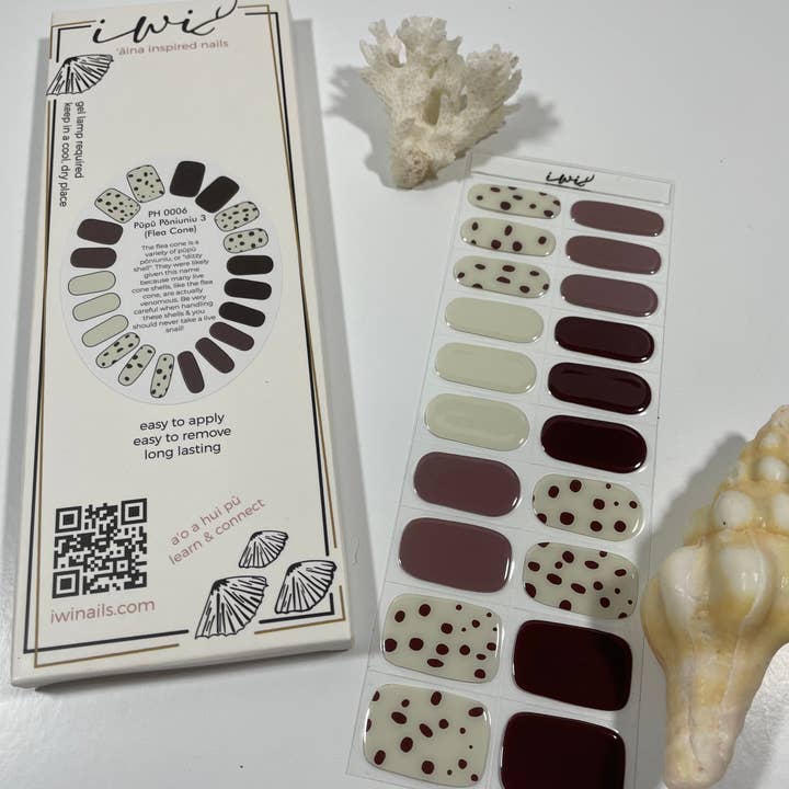 Iwi Nails - Wholesale Nail Art/Decal - Pūpū Hinuhinu Collection: Pūpū Pōniuniu 3 (Flea Cone)