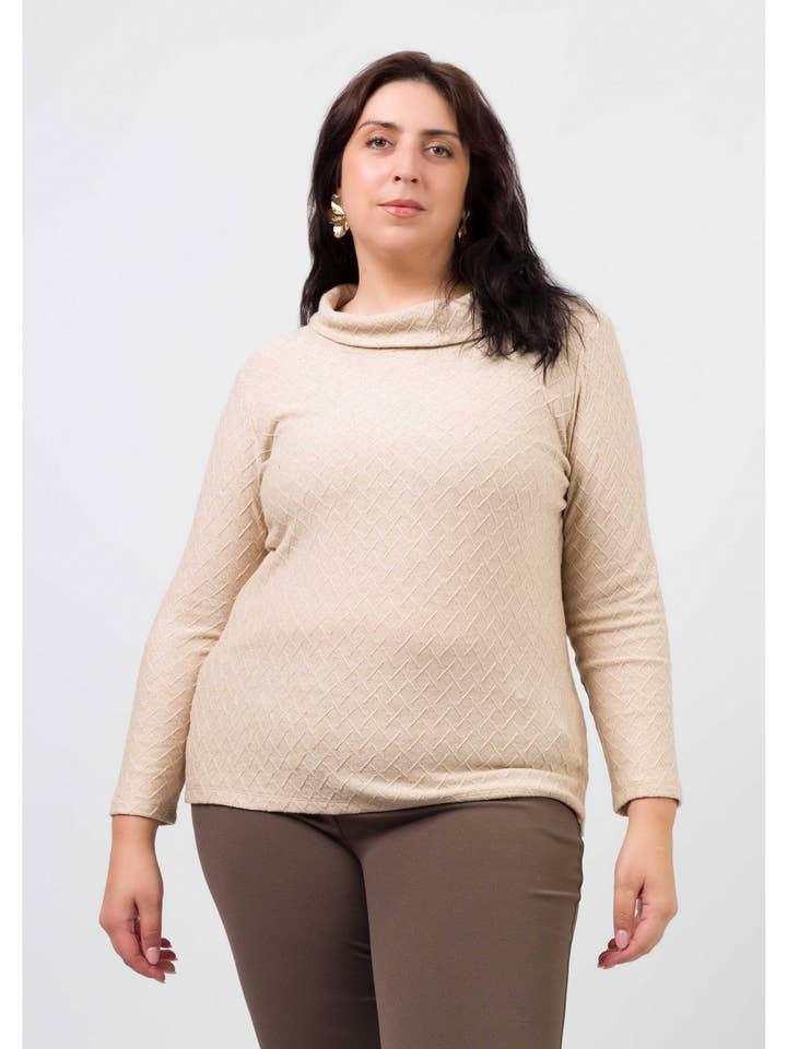 251176 - Striktrøje med glimmer Efterår Vinter Kollektion Store Størrelser for engroshandel hos Teresa Cardoso Oliveira