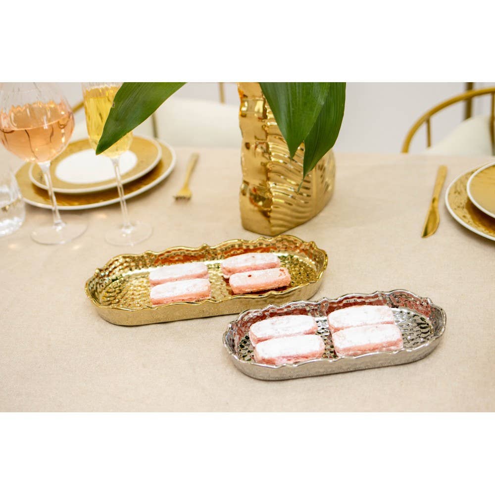 AULICA - Wholesale Decorative Plate/Dish/Bowl - Rectangular golden dish 30x13x3.5cm2