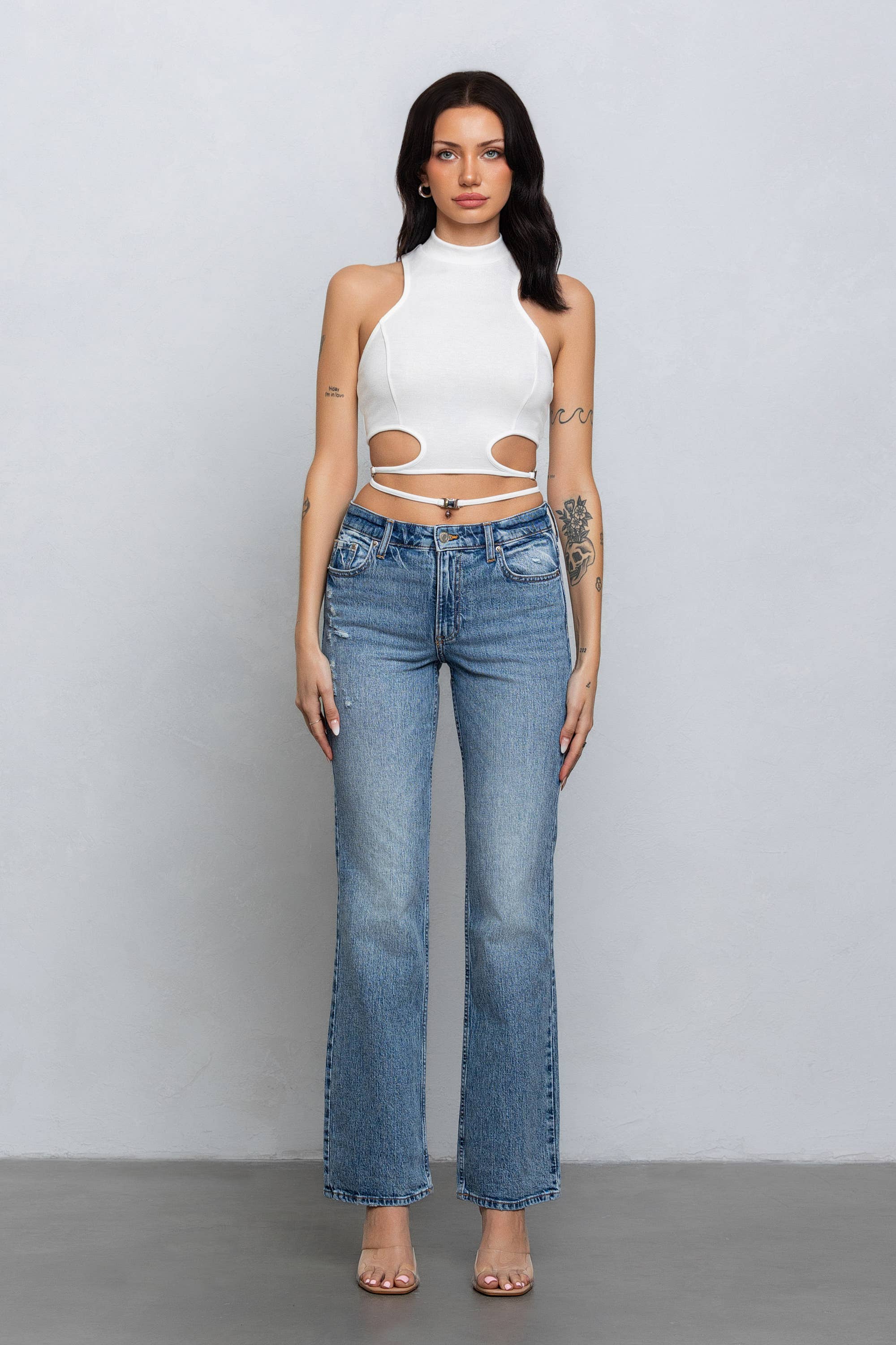 No Vacancy - Wholesale Tank Top - Women's - Crop jersey cut out tank top w/ clasp tie detail9