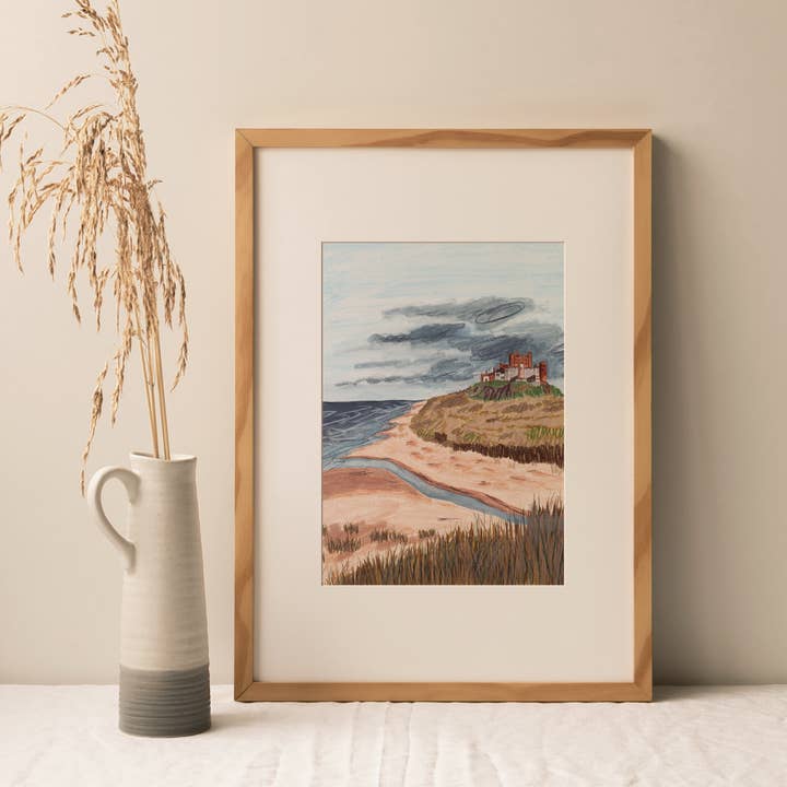 Bamburgh Castle, Northumberland - A4 Art Print for wholesale by Joy Jen Studio