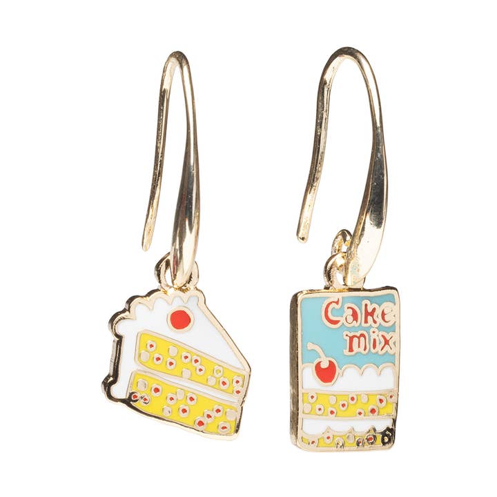 Kageøreringe - Gaver til kageelskere og madentusiaster for bagere eller bagerier for engroshandel hos Yellow Owl Workshop