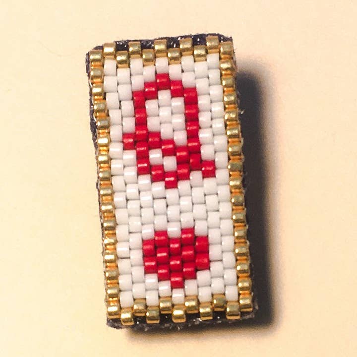 Queen of Hearts playing card brooch for wholesale by Ely De Paname