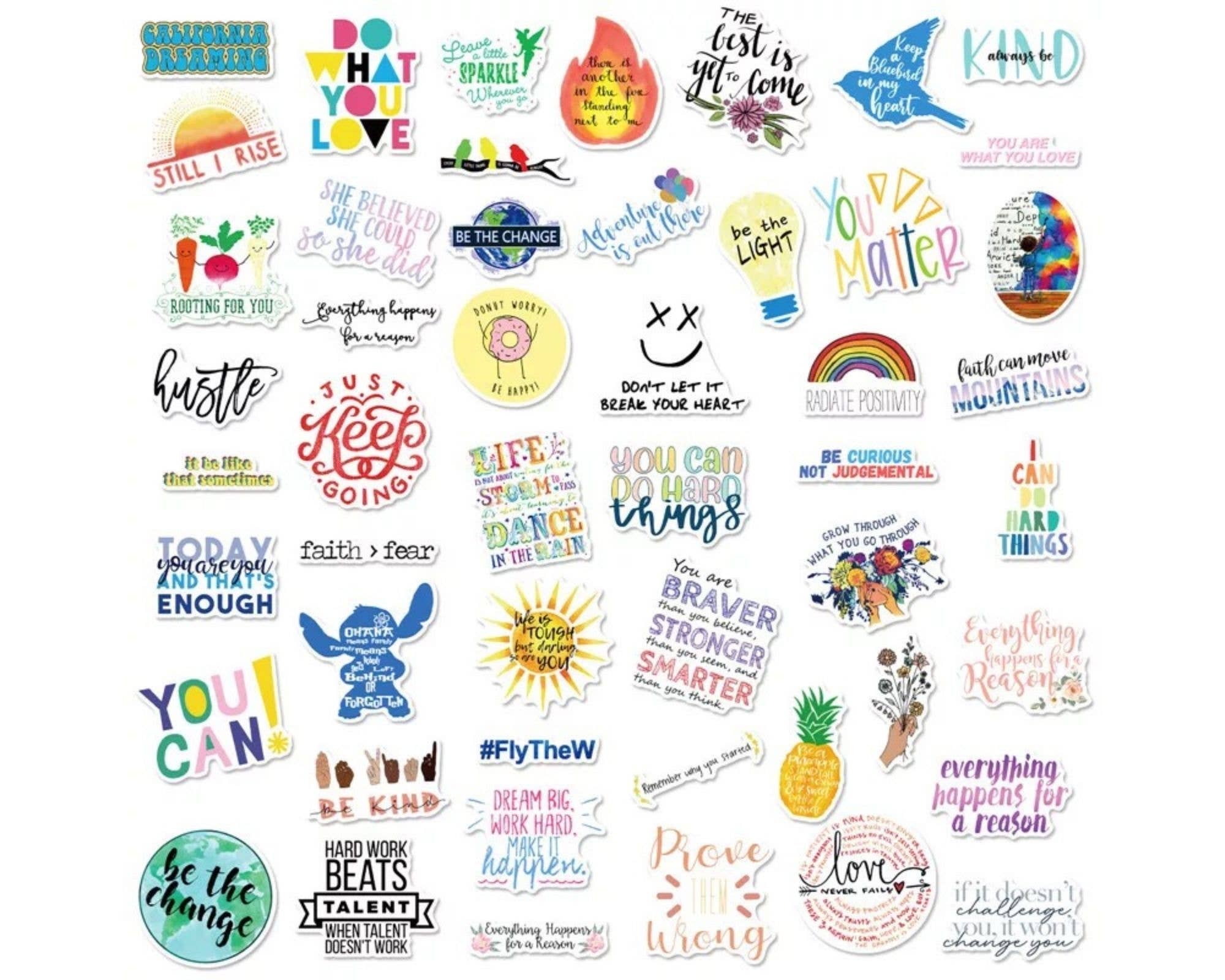Realigned Energy - Wholesale Sticker - 100 Positive Affirmation Stickers, Daily Uplifting Quotes 3
