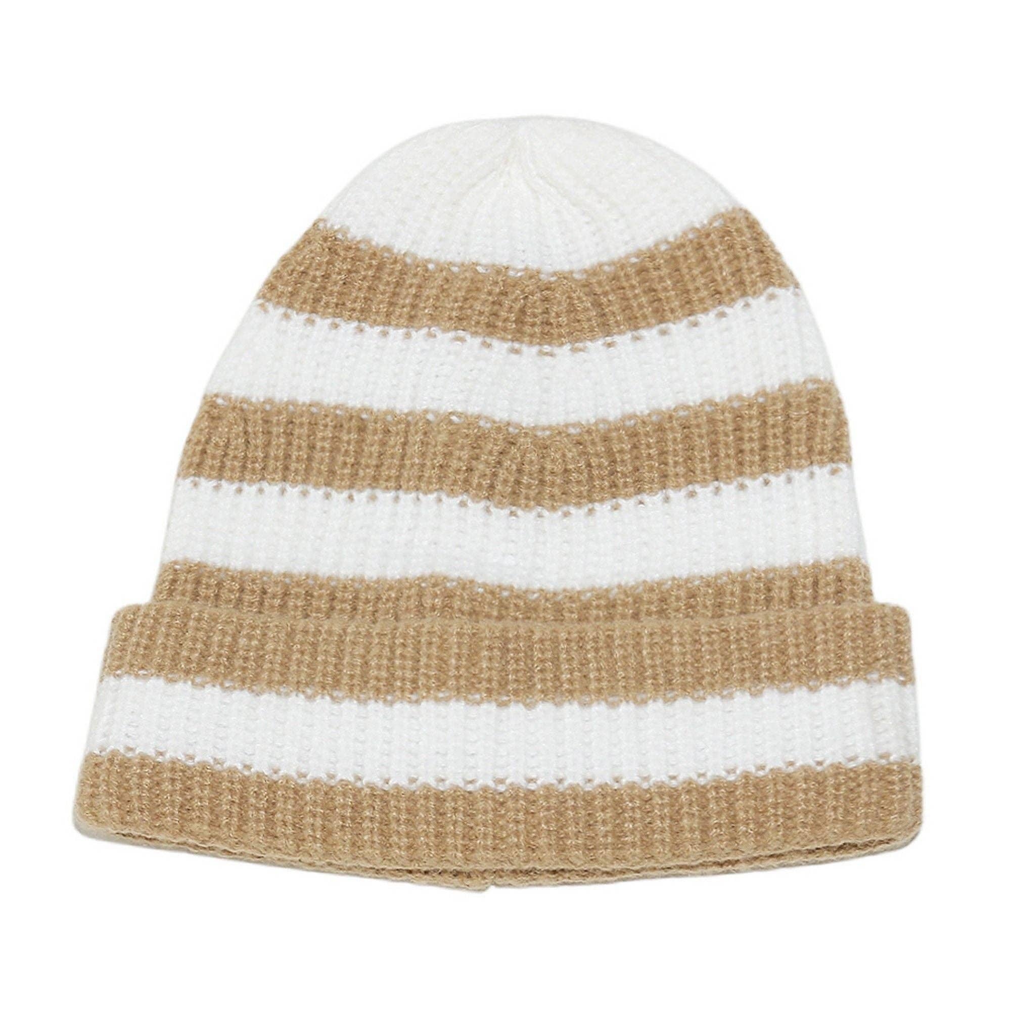 AK Brand - Wholesale Beanie - Women's - Unisex Striped Knit Beanie Hat Cuffed Warm Winter Cap10