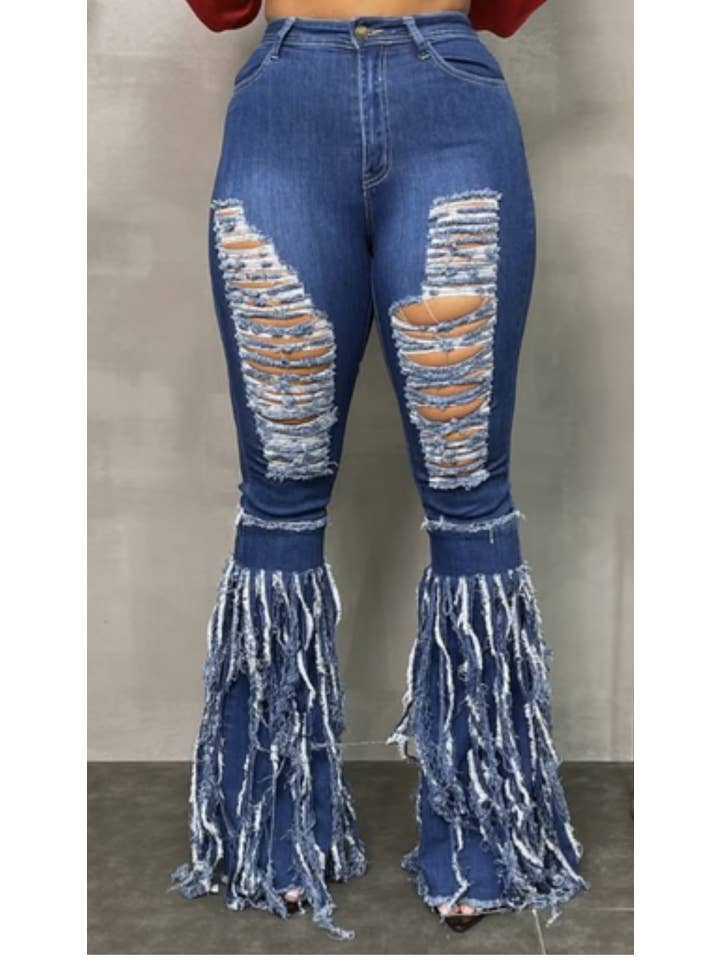 JBLA FASHION - Wholesale Jeans - Women's - DISTREESED BELL BOTTOM JEANS3