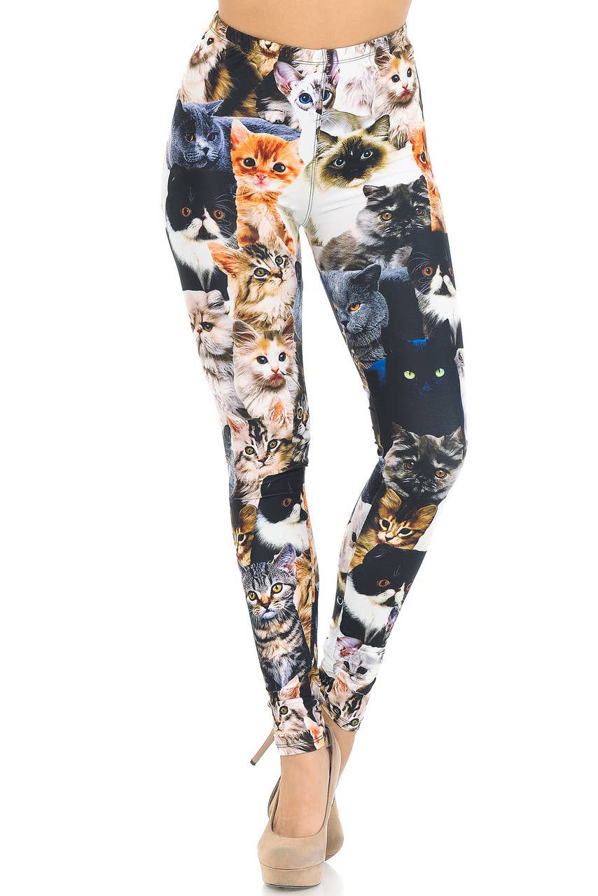 USA Fashion - Vente Legging tendance – femme - Legging doux et crémeux à coller pour chats - USA Fashion™9