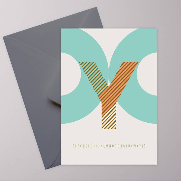 Y initial - postcard for wholesale by LAZY DAY paper