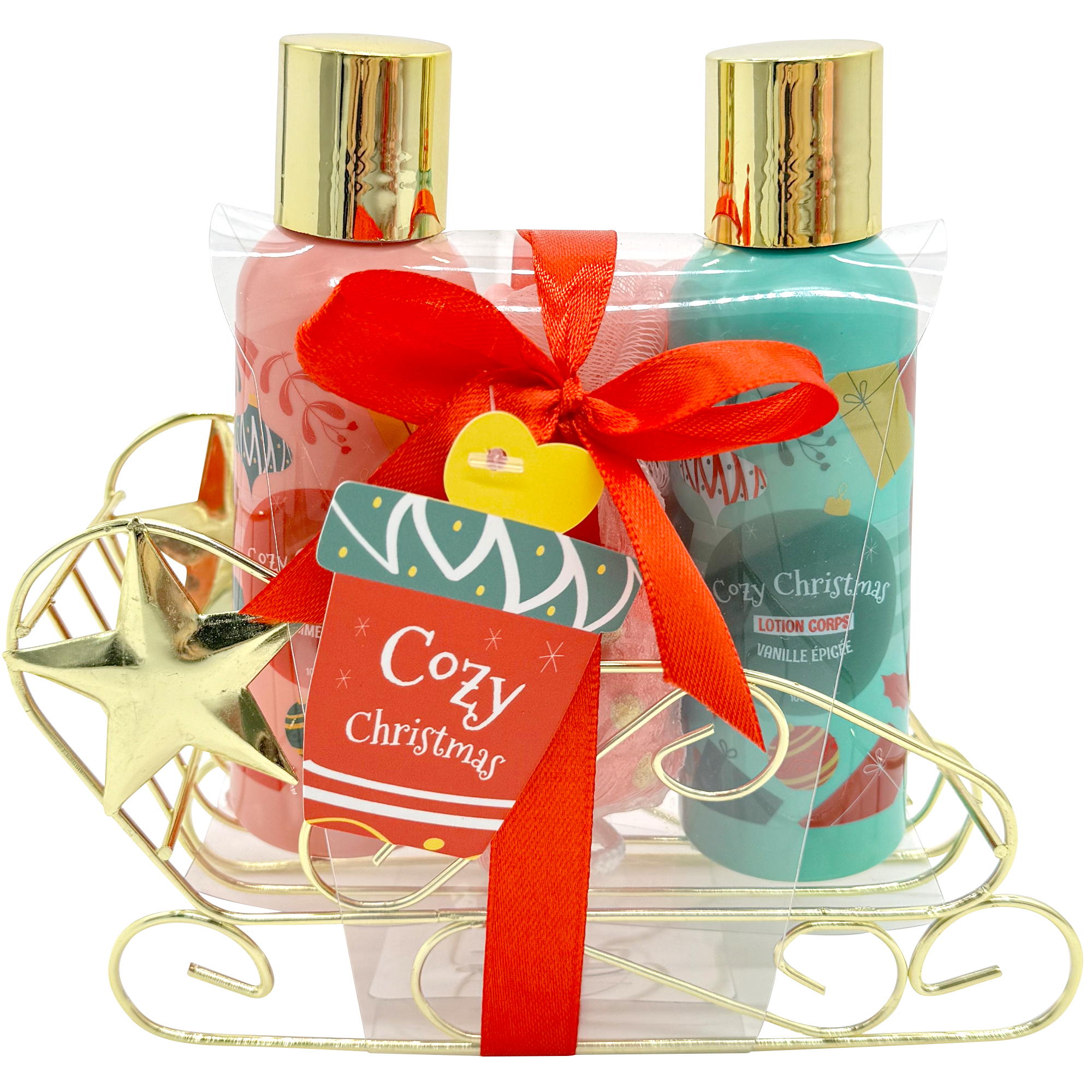 FRENCH TENDANCE – Conjunto de banho e corpo por atacado – Conjunto de Banho Trenó Cozy Christmas - FRENCH TENDANCE0