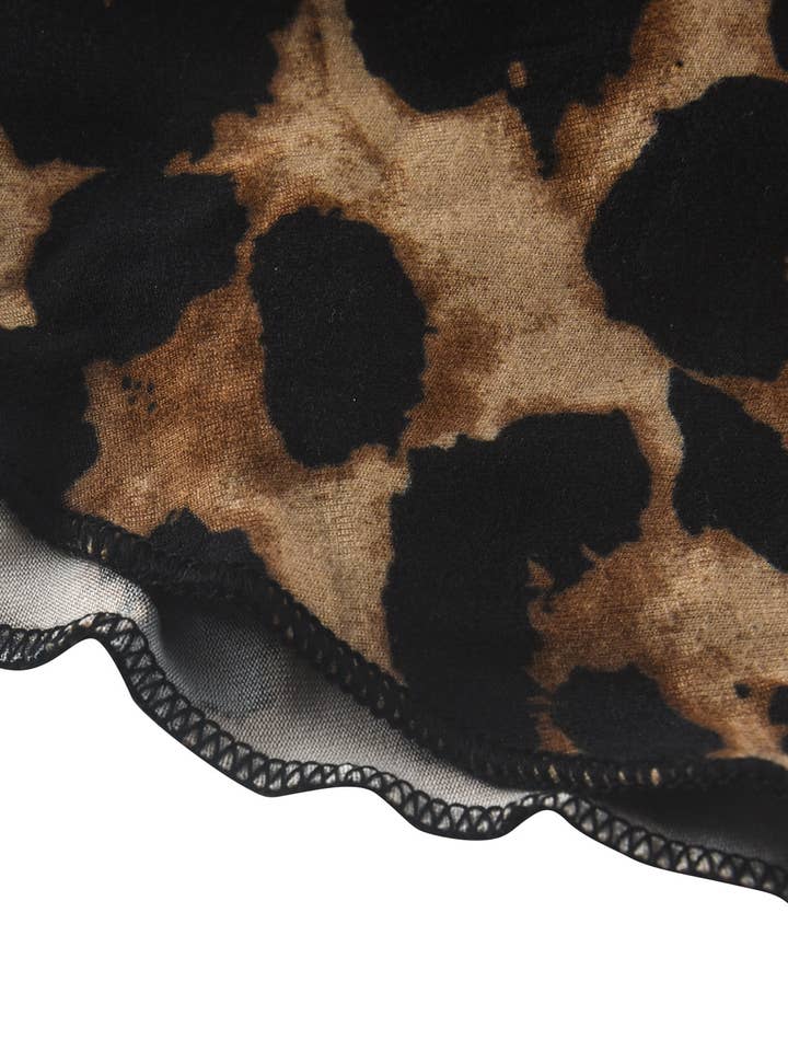 HIDDENBRAND - Wholesale Skirt - Women's - Leopard pleated mini skirt with lined shorts4