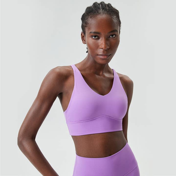 Sodalemon - Wholesale Sports Bra - Women's - Cross Back High Support Yoga Top Fitness Sport Bra11