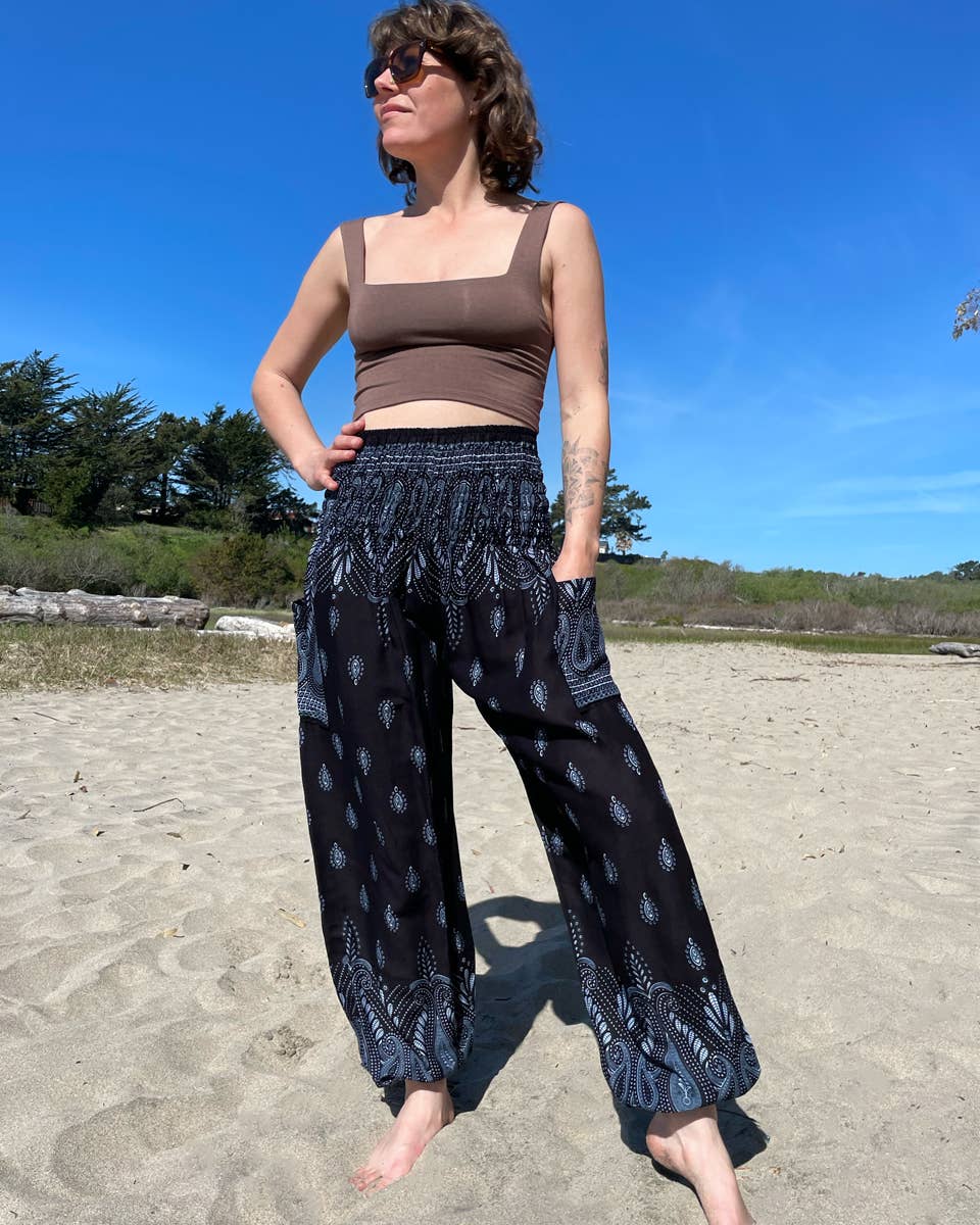 Zig Zag Asian Collection – Großhandel Hose – Damen – Bindi-Hose im Haremstil mit Gummizugbund und Seitentasche0