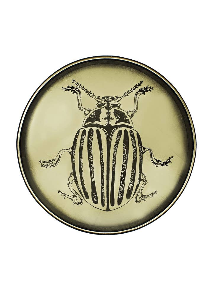 Schale aus goldfarbenem Kunstleder mit Skarabäuskäfer für den Großhandel von Bell Hutley