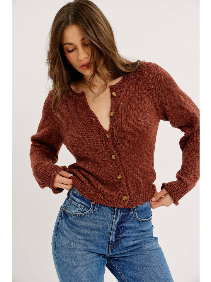 idem ditto – Engroshandel Cardigan - Dame – LETSTRUKTURERET CARDIGAN MED KNAPPER12