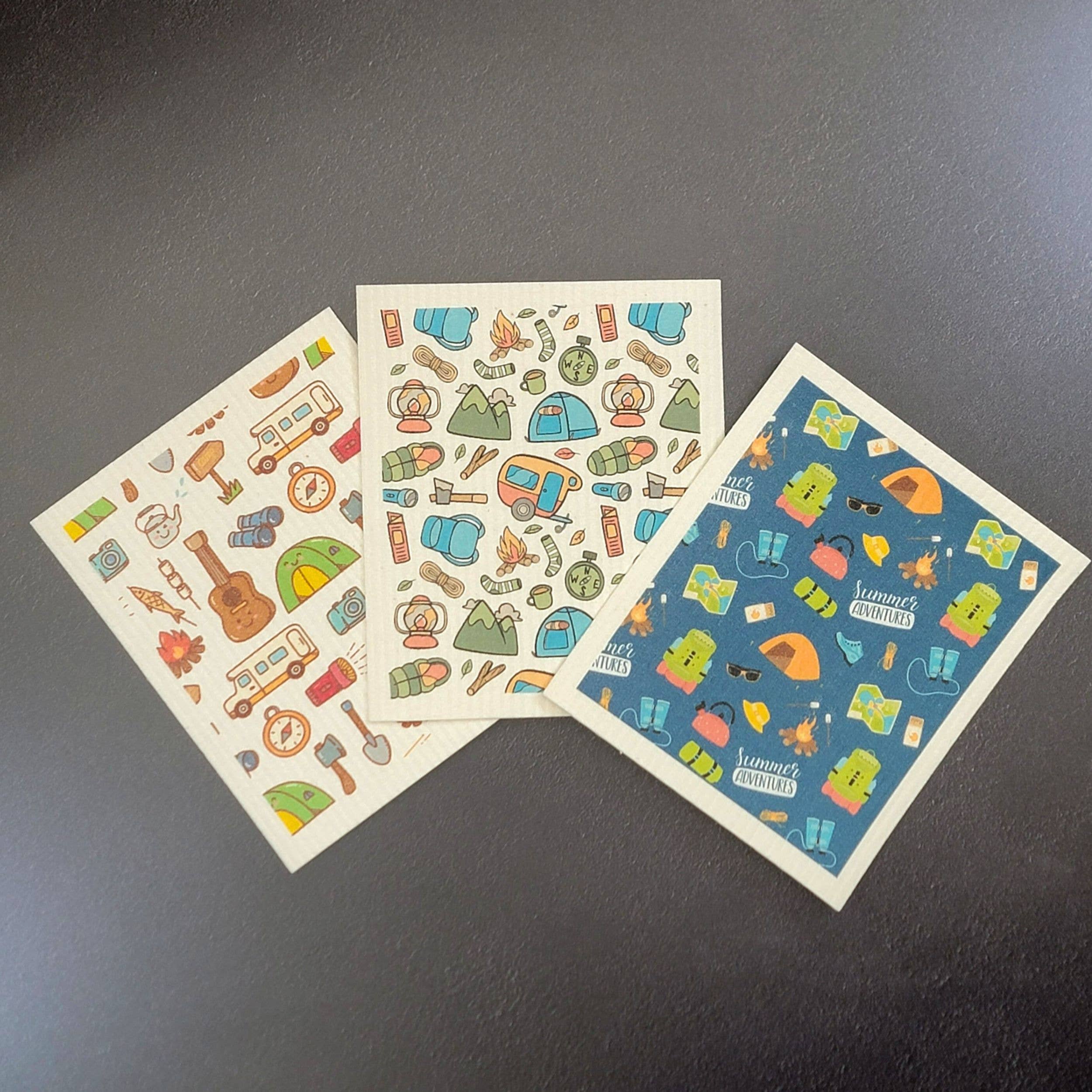 Driftless Studios - Wholesale Dishcloth - Summer RV Camping Collage Swedish Dishcloths - Sponge cloth3