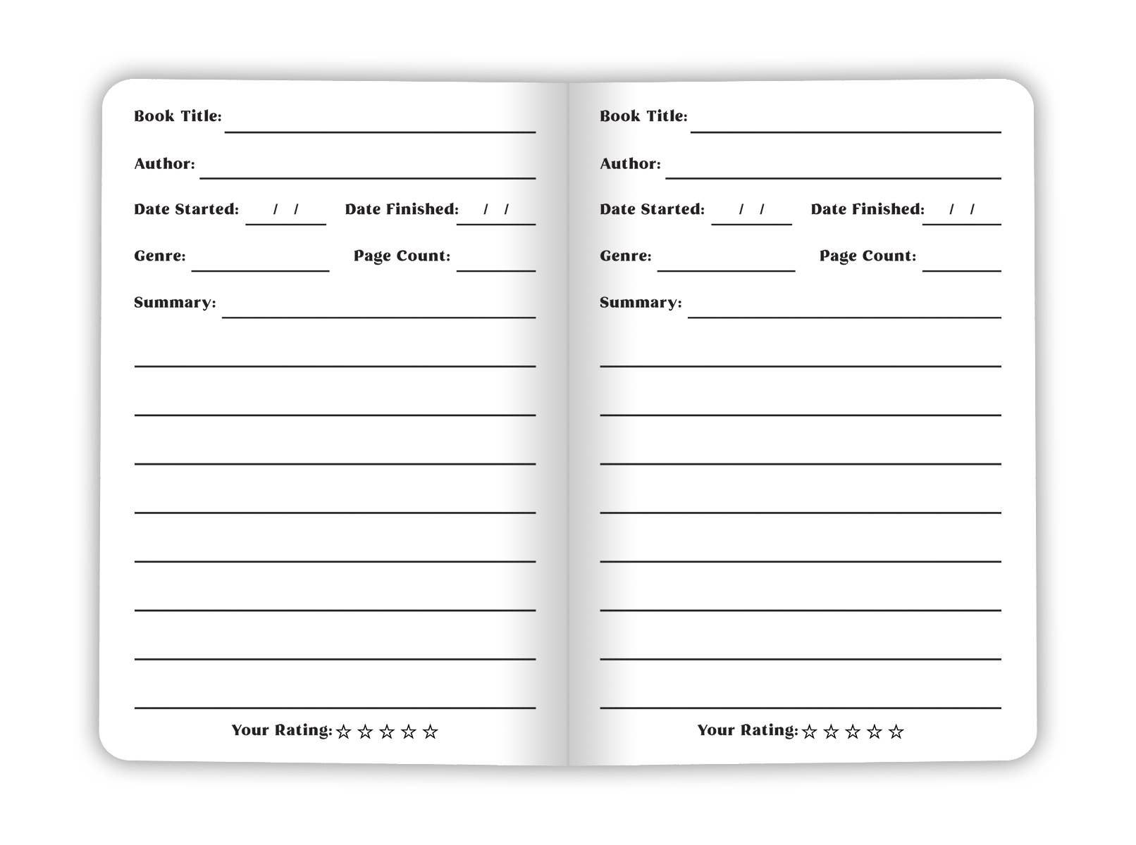 Justin Ryan Books - Wholesale Journal/Diary - Reading Log Book – Reading Journal for avid bookworms 1