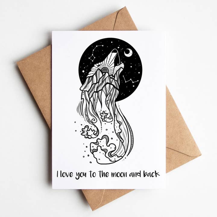 I love You to the Moon and Back, Greeting Card for wholesale by Mountain Mornings