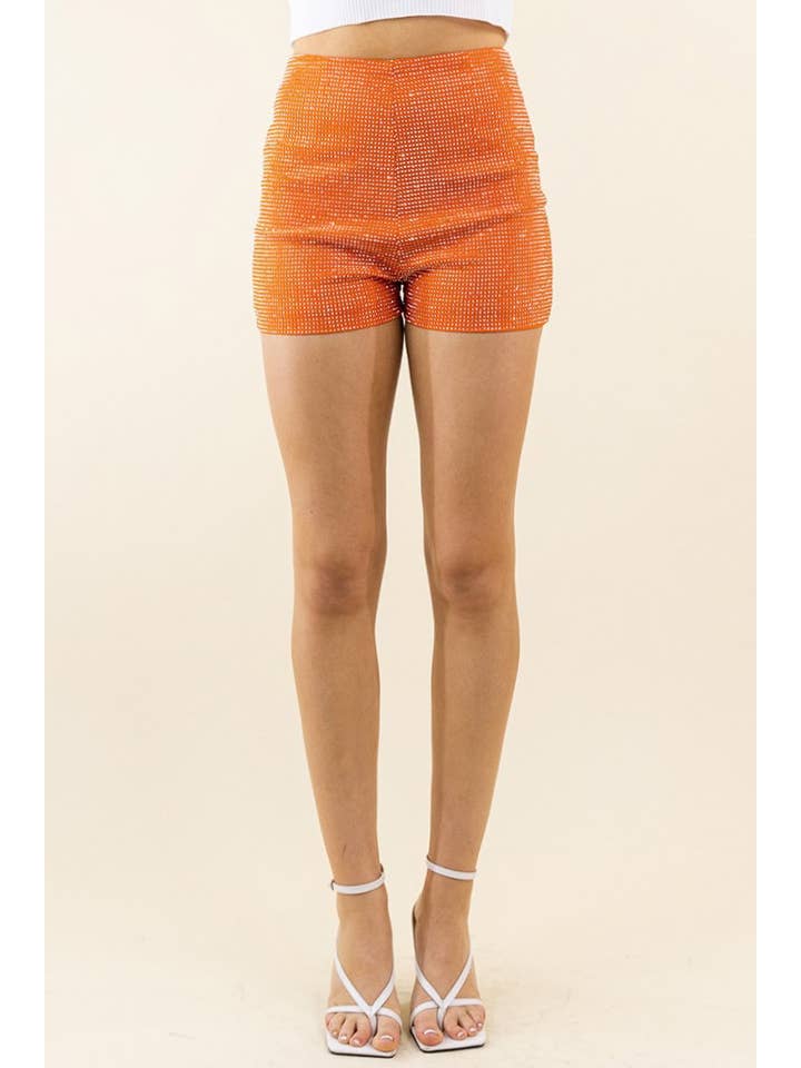 Cloud Ten - Wholesale Shorts - Women's - CP6126A-1 - RHINESTONE ZIP SHORTS10