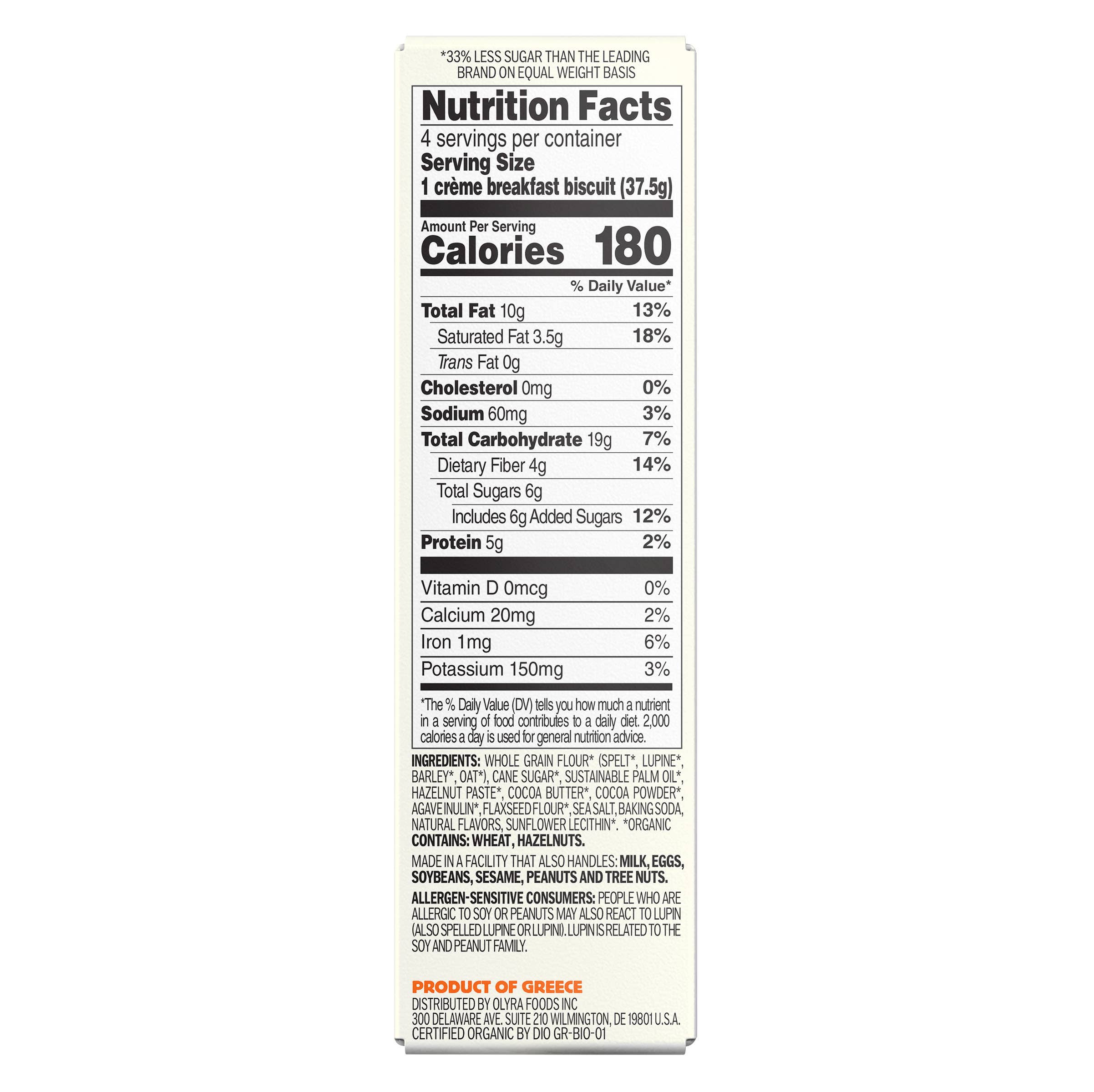 OLYRA – Großhandel Snack-Riegel – Olyra Haselnuss Bio-Crème Frühstückskekse2