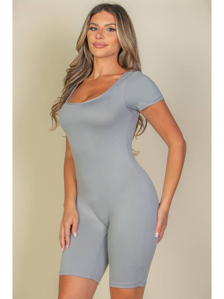 CAPELLA APPAREL - Wholesale Romper - Women's - Short Sleeve Scoop Neck Romper6