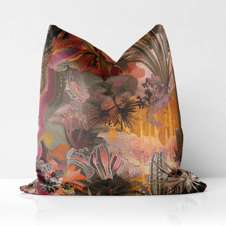 Boutique Velvet Cushion, Pillow: Desert Blush, Sunset Mesa for wholesale by FabFunky Ltd