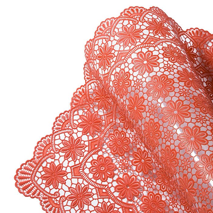 Fiorirà un giardino - Vendita all'ingrosso Tovagliette - Tovaglietta Fiori Impermeabile Vinile Orange Piena 30x46 cm1