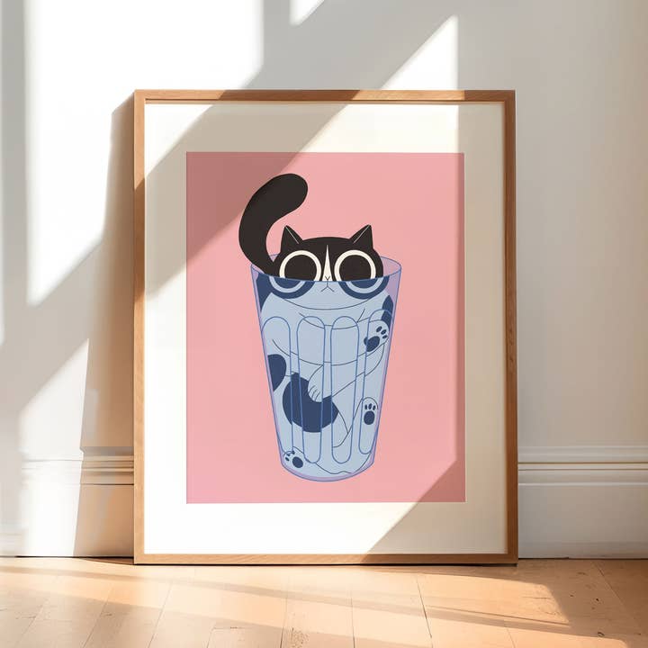 Cat in a Glass of Water Display for wholesale by Stefouchat