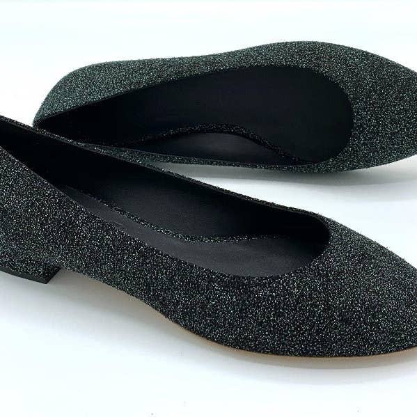 Svart mocka och strass ballerina för wholesale av Vittoria