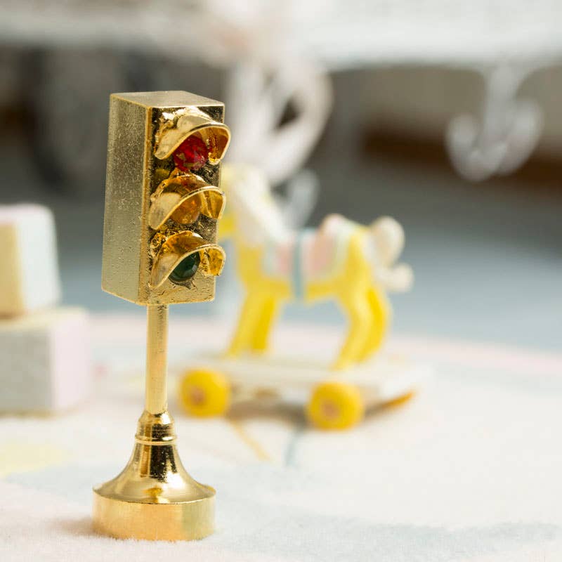 Factory Direct Craft - Wholesale Decorative Tabletop Object - 1-1/4" Miniature Brass Traffic Stop Light1