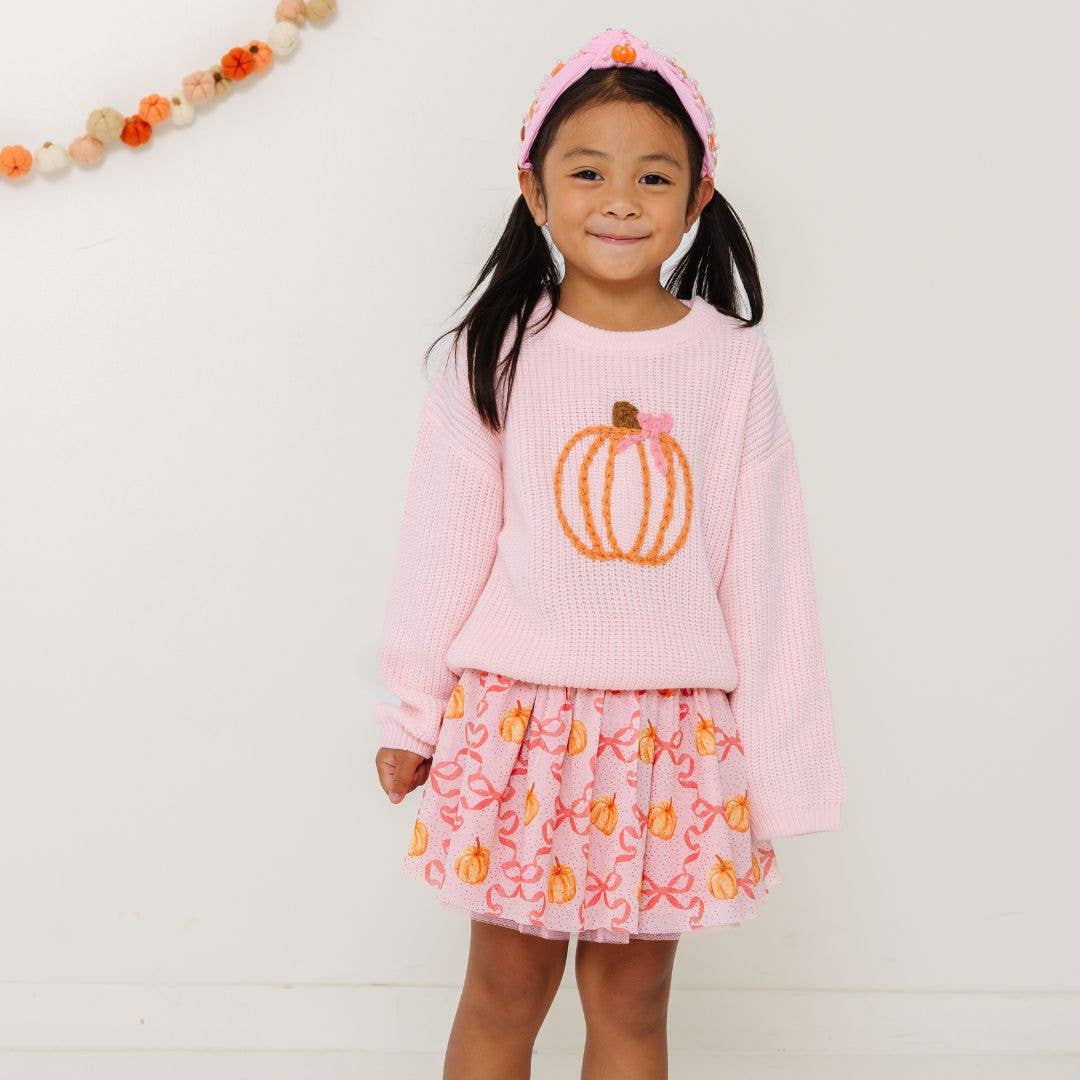 Sweet Wink - Vendita all'ingrosso Maglione tricot - Bambini - Maglione a Maglia Zucca Civettuola - Abbigliamento Bambina - Autunno4