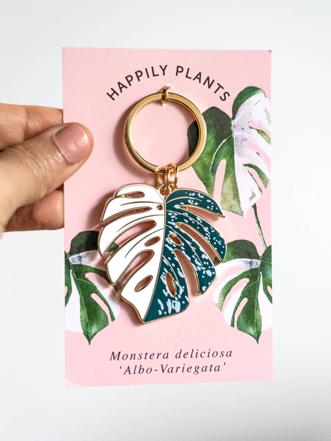 Happily Plants - Wholesale Keychain - Unisex - Monstera Albo Keychain & Bag Charm, Plant Keychain Gifts4