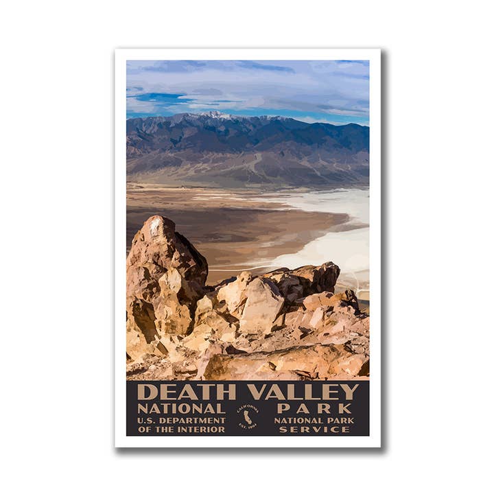 Affiche du parc national de Death Valley, WPA (Dantes View) - WS pour la vente par Just Go Travel Studios