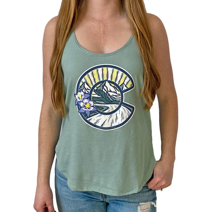 Sunkissed Tank Top - Stonewashed Green for wholesale by ColoradoCool Apparel