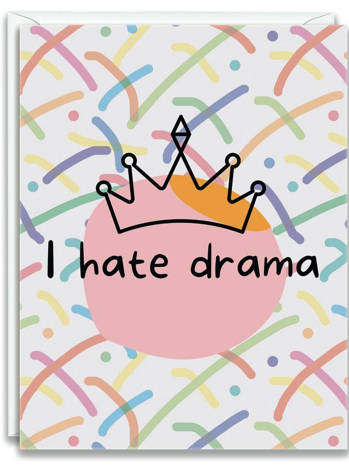 Greeting Card Notecard I hate drama for wholesale by Julia Frost Art