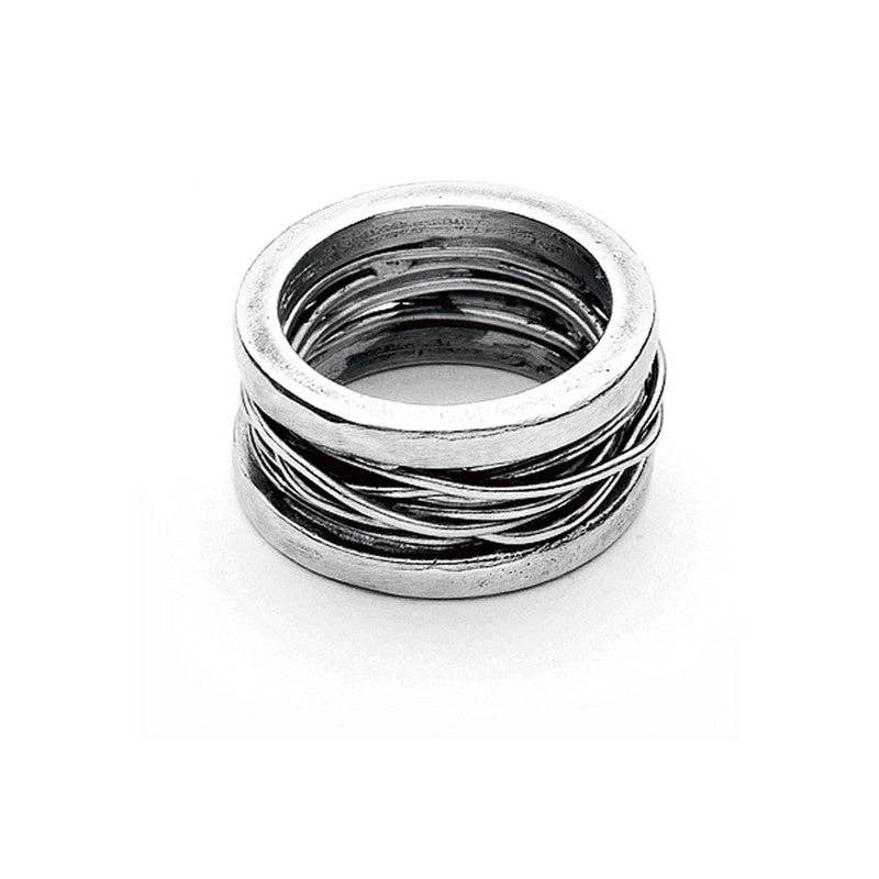 PLATADEPALO – Großhandel Band/Stapelring – Herrenring aus schwarzem 925er Silber