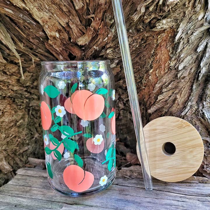 Gobelet en verre Peach, cadeau Georgia Peach pour la vente par Superior Sweet Water