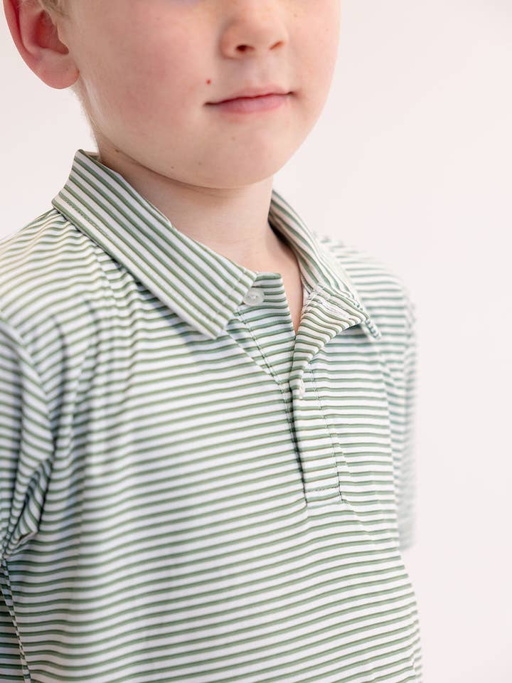 Sun House Children's - Wholesale Shirt - Kids - Athletic Polo in French Ticking2