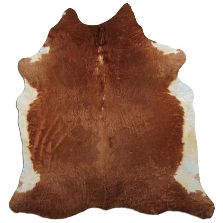 Tapete de pele de vaca - L235 x B210 cm - castanho claro e branco por atacado de Livarto UG (haftungsbeschränkt)