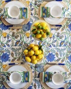 PACIFIC & ROSE TEXTILES - Vendita all'ingrosso Tovaglie - Tovaglia Monet's Kitchen con stampa a blocchi2