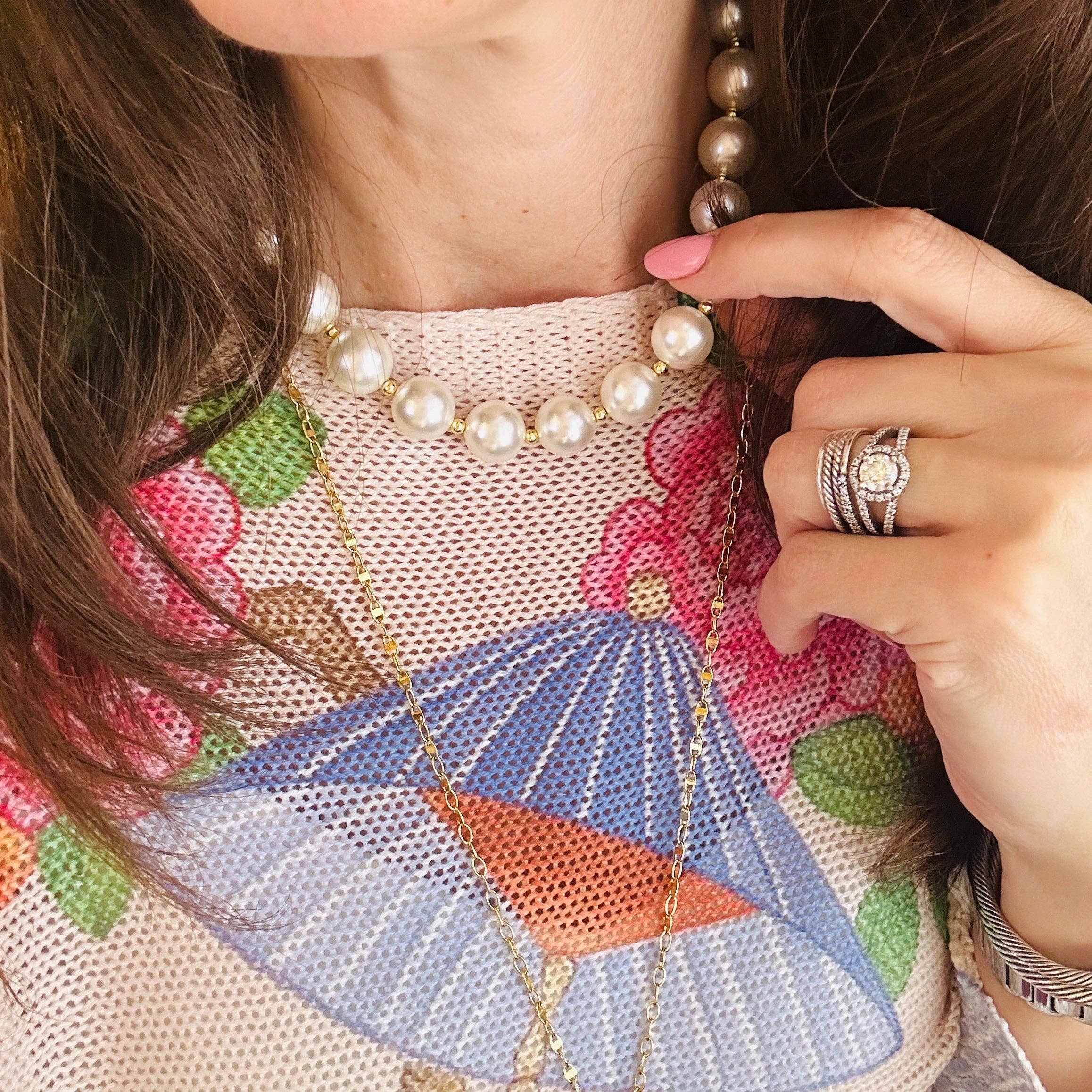 Traci's Beads - Wholesale Beaded/Pearl Necklace - Barbara Pearl Necklace, 16”2