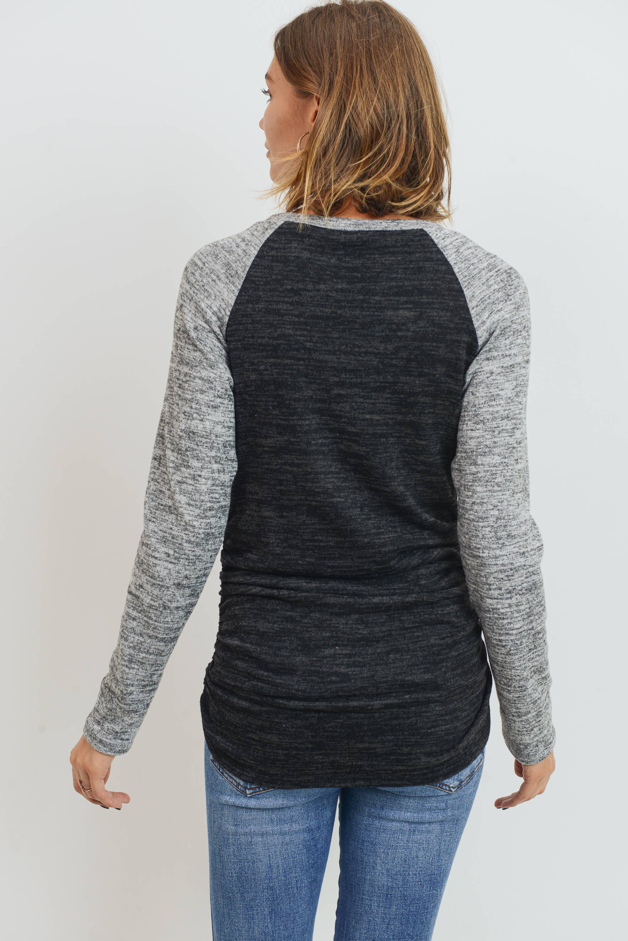 Hello Miz - Venta al por mayor Camiseta corta - Jersey color block jersey tejido maternidad25